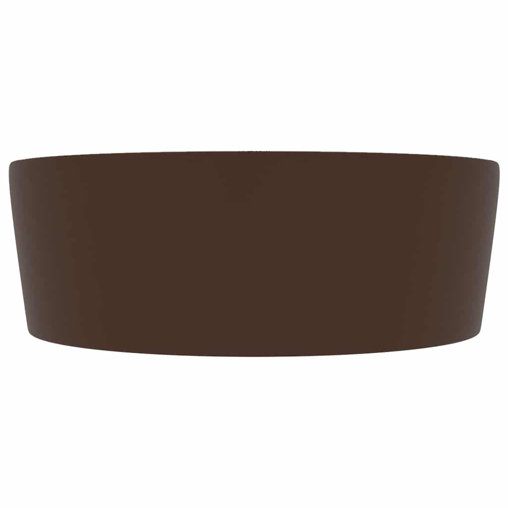 vidaXL Luxury Wash Basin with Overflow Matt Dark Brown 36x13 cm Ceramic 4