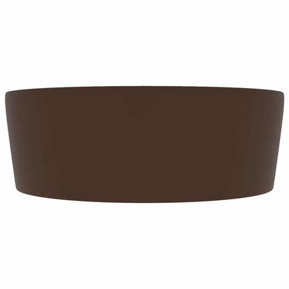 vidaXL Luxury Wash Basin with Overflow Matt Dark Brown 36x13 cm Ceramic 4