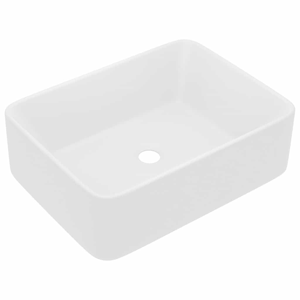 vidaXL Luxury Wash Basin Matt White 41x30x12 cm Ceramic 2
