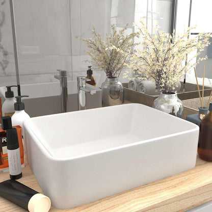 vidaXL Luxury Wash Basin Matt White 41x30x12 cm Ceramic 1
