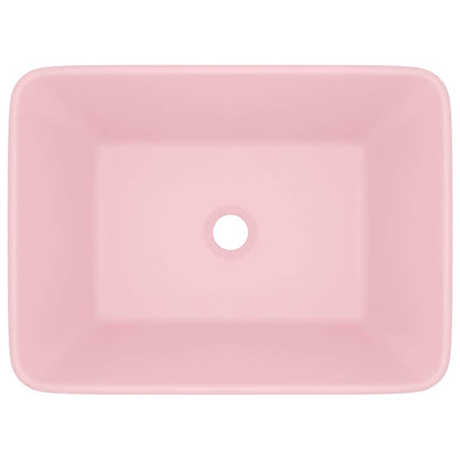 vidaXL Luxury Wash Basin Matt Pink 41x30x12 cm Ceramic 3