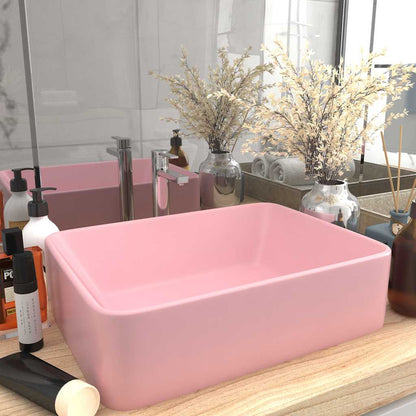 vidaXL Luxury Wash Basin Matt Pink 41x30x12 cm Ceramic 1
