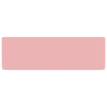 Luxury Wash Basin Matt Pink 41x30x12 cm Ceramic Matte pink