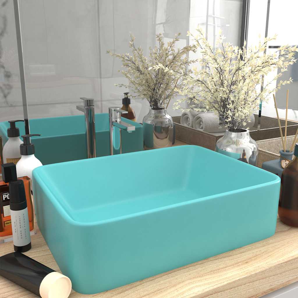 vidaXL Luxury Wash Basin Matt Light Green 41x30x12 cm Ceramic 1