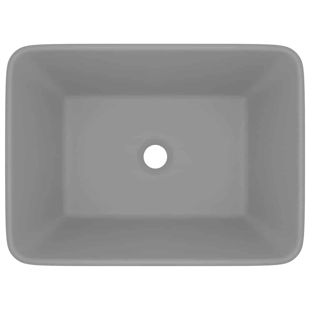 vidaXL Luxury Wash Basin Matt Light Grey 41x30x12 cm Ceramic 3