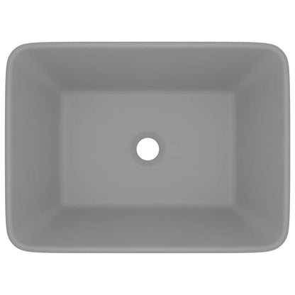 vidaXL Luxury Wash Basin Matt Light Grey 41x30x12 cm Ceramic 3