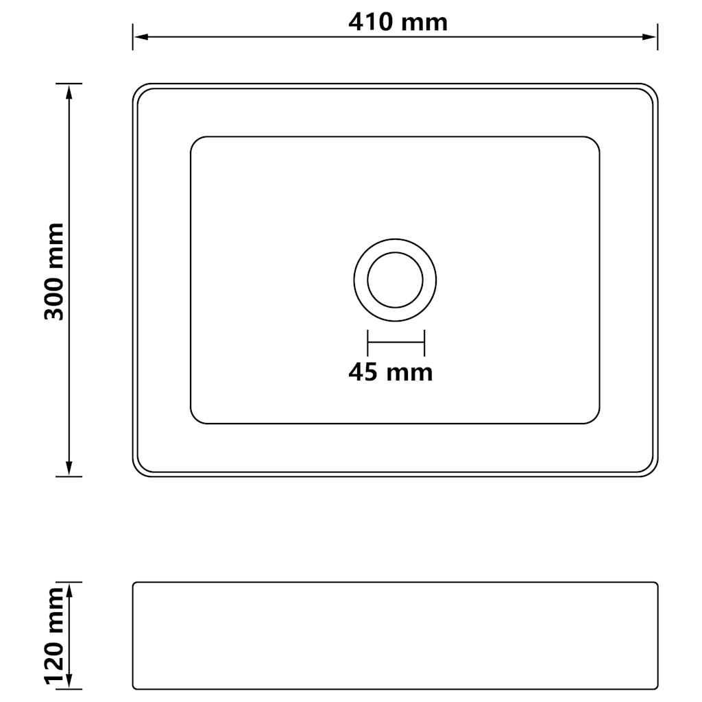 vidaXL Luxury Wash Basin Matt Light Grey 41x30x12 cm Ceramic 6