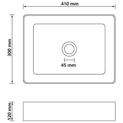 vidaXL Luxury Wash Basin Matt Light Grey 41x30x12 cm Ceramic 6