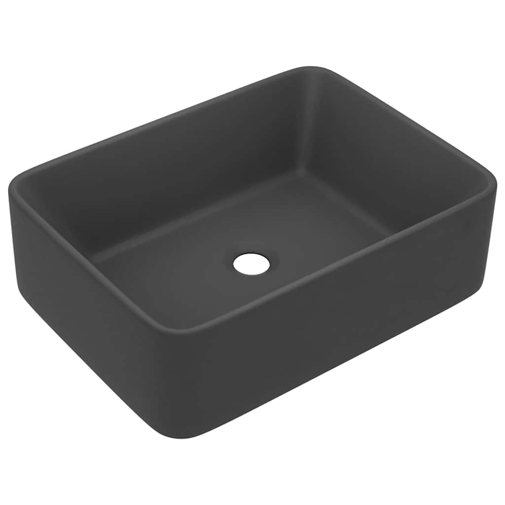 vidaXL Luxury Wash Basin Matt Dark Grey 41x30x12 cm Ceramic 2