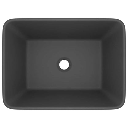 vidaXL Luxury Wash Basin Matt Dark Grey 41x30x12 cm Ceramic 3