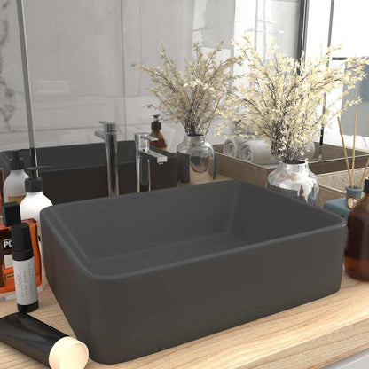 vidaXL Luxury Wash Basin Matt Dark Grey 41x30x12 cm Ceramic 1