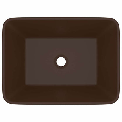 vidaXL Luxury Wash Basin Matt Dark Brown 41x30x12 cm Ceramic 3