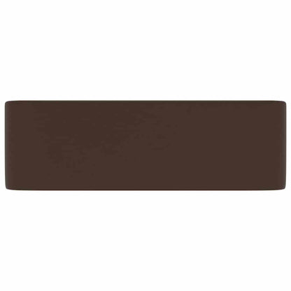 vidaXL Luxury Wash Basin Matt Dark Brown 41x30x12 cm Ceramic 4