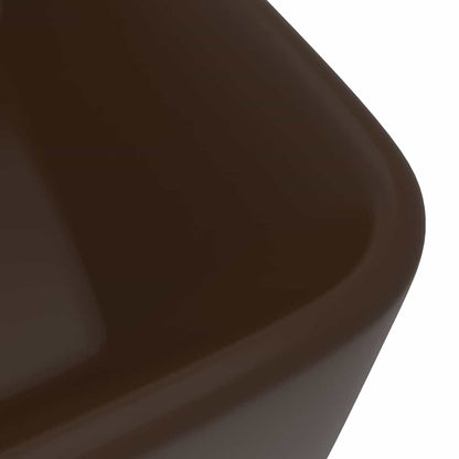 vidaXL Luxury Wash Basin Matt Dark Brown 41x30x12 cm Ceramic 5