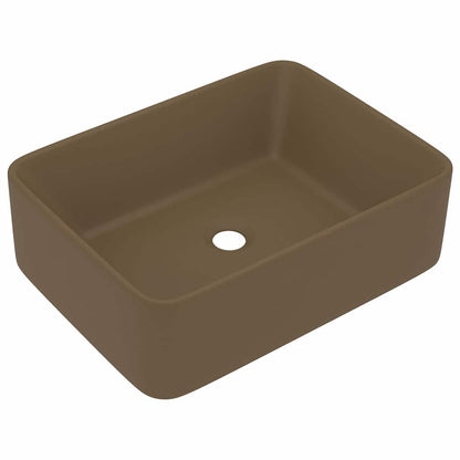 vidaXL Luxury Wash Basin Matt Cream 41x30x12 cm Ceramic 2