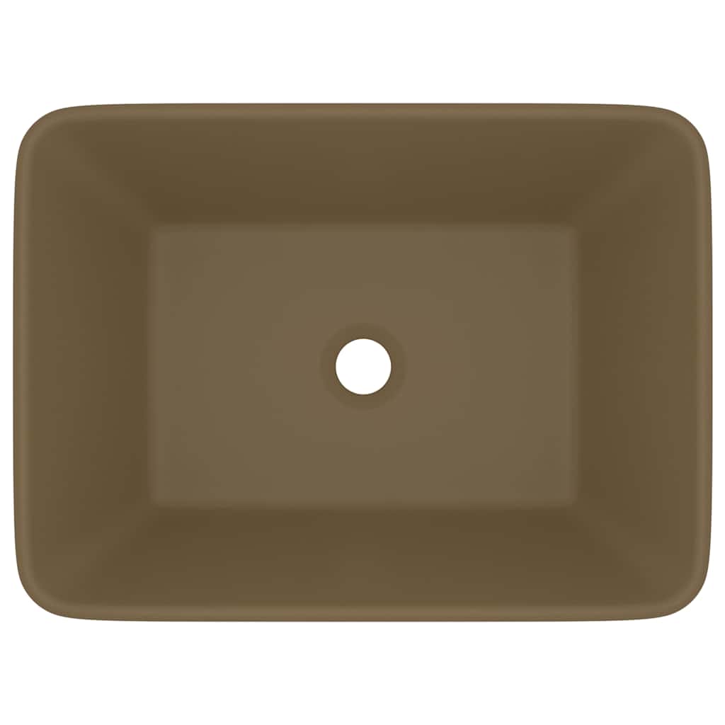 vidaXL Luxury Wash Basin Matt Cream 41x30x12 cm Ceramic 3