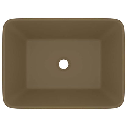 vidaXL Luxury Wash Basin Matt Cream 41x30x12 cm Ceramic 3