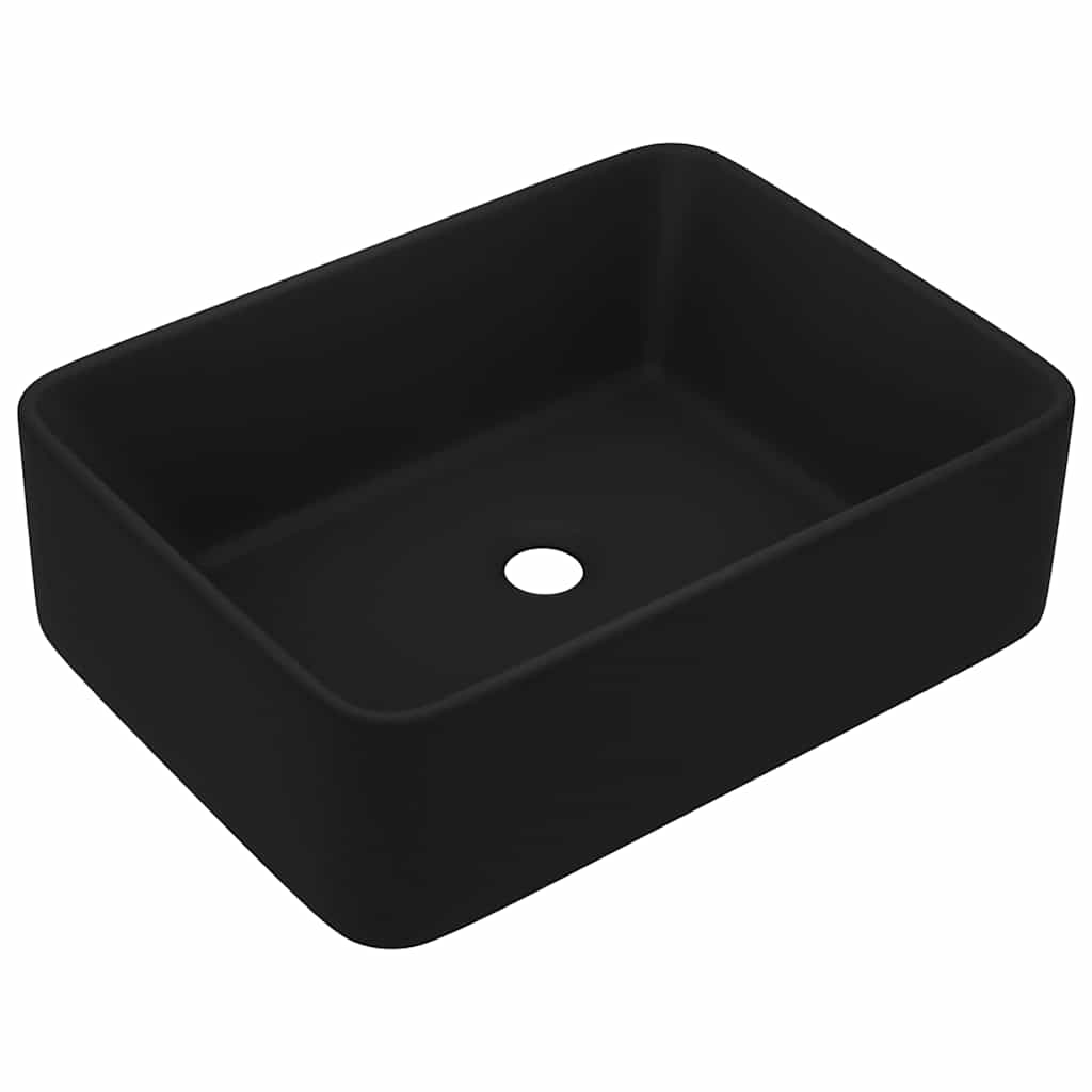 vidaXL Luxury Wash Basin Matt Black 41x30x12 cm Ceramic 2