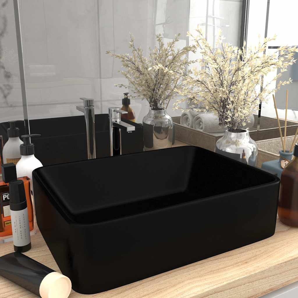 vidaXL Luxury Wash Basin Matt Black 41x30x12 cm Ceramic 1