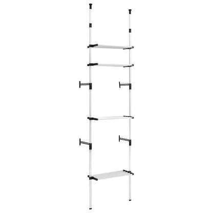 vidaXL Telescopic Wardrobe System | Silver and Black | Aluminium, Plastic 2