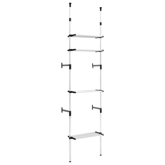 vidaXL Telescopic Wardrobe System | Silver and Black | Aluminium, Plastic 2