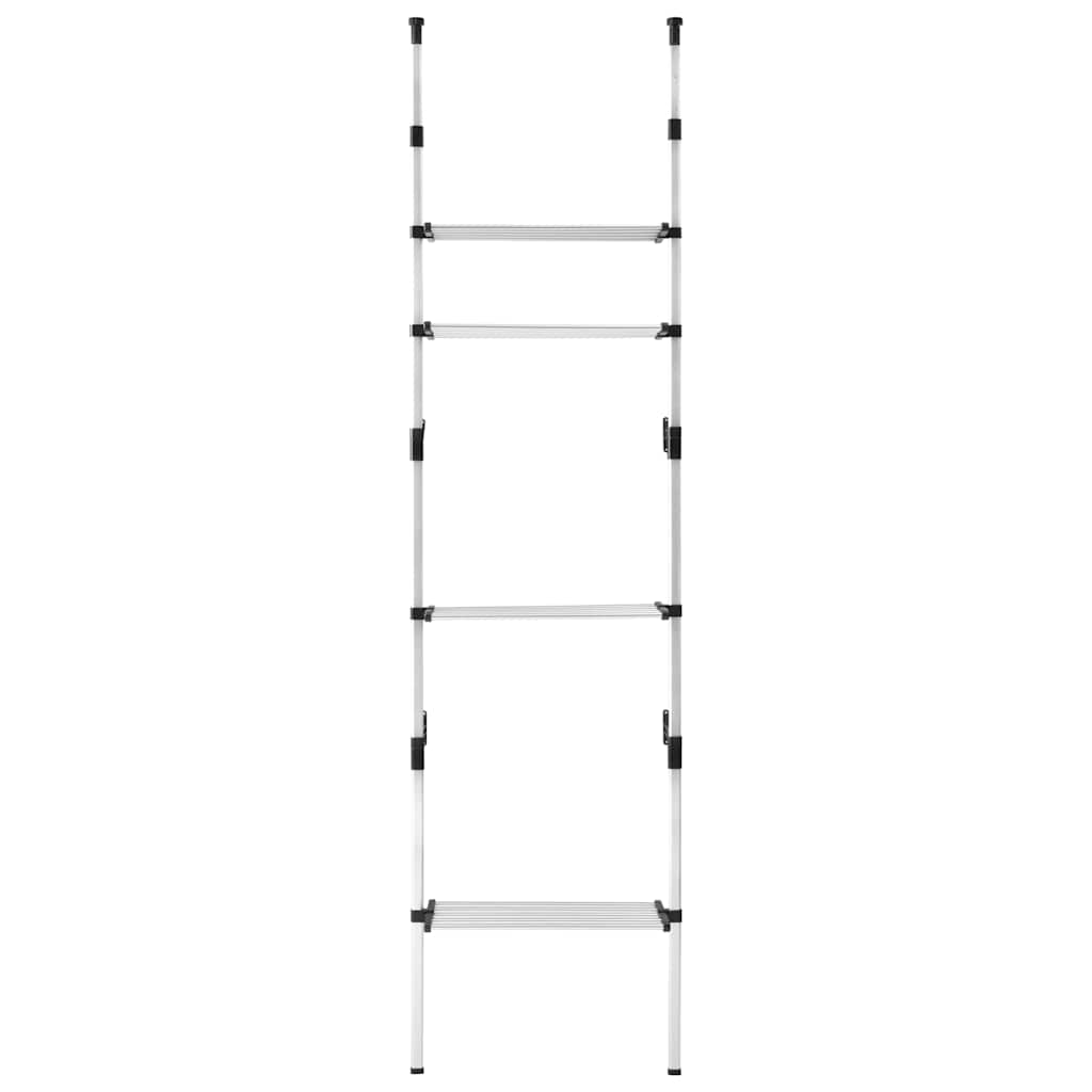 vidaXL Telescopic Wardrobe System | Silver and Black | Aluminium, Plastic 5