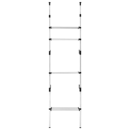 vidaXL Telescopic Wardrobe System | Silver and Black | Aluminium, Plastic 5