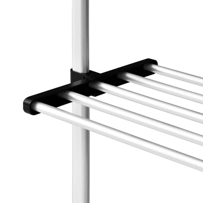 vidaXL Telescopic Wardrobe System | Silver and Black | Aluminium, Plastic 6