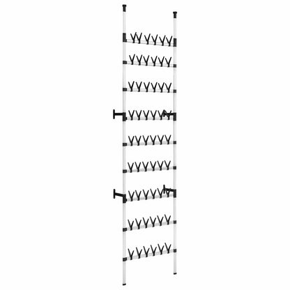 vidaXL Shoe Rack | Silver and Black | Aluminium, Plastic | Large | Shoe Rack 2