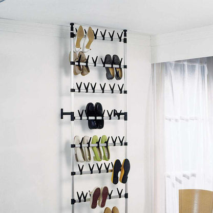vidaXL Shoe Rack | Silver and Black | Aluminium, Plastic | Large | Shoe Rack 5