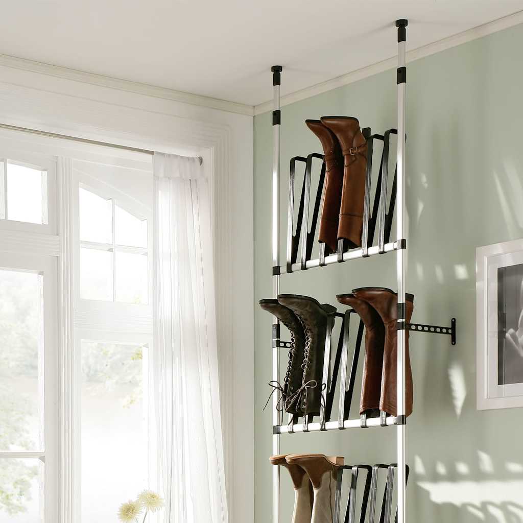 vidaXL Boot Rack | Silver and black | Aluminium, Plastic 4