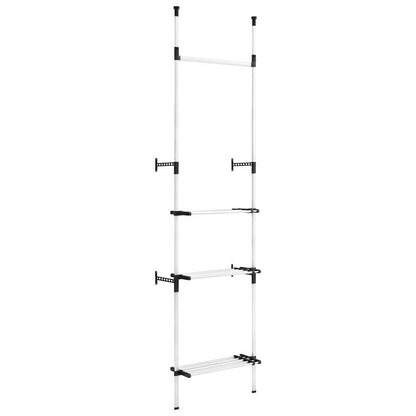 vidaXL Telescopic Wardrobe System | Silver | Aluminium 2