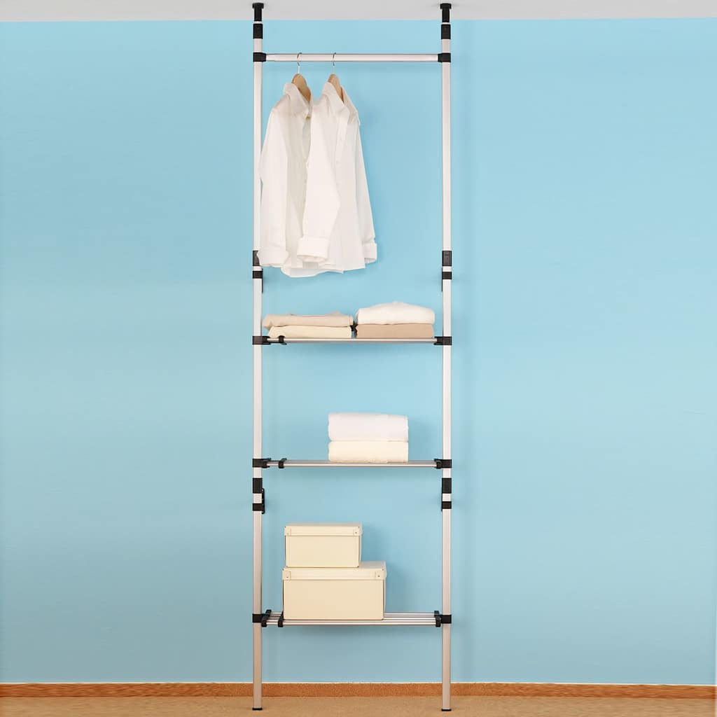 vidaXL Telescopic Wardrobe System | Silver | Aluminium 4