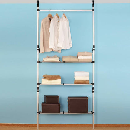 vidaXL Telescopic Wardrobe System | Silver | Aluminium 5