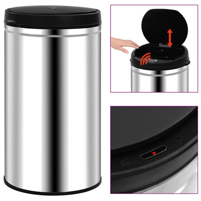 Automatic Sensor Dustbin Stainless Steel Silver 60 l