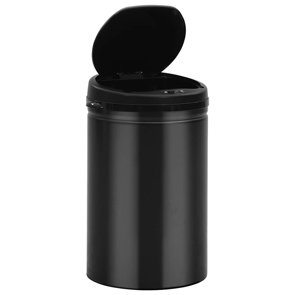 322698 vidaXL Automatic Sensor Dustbin 30 L Carbon Steel Black 3
