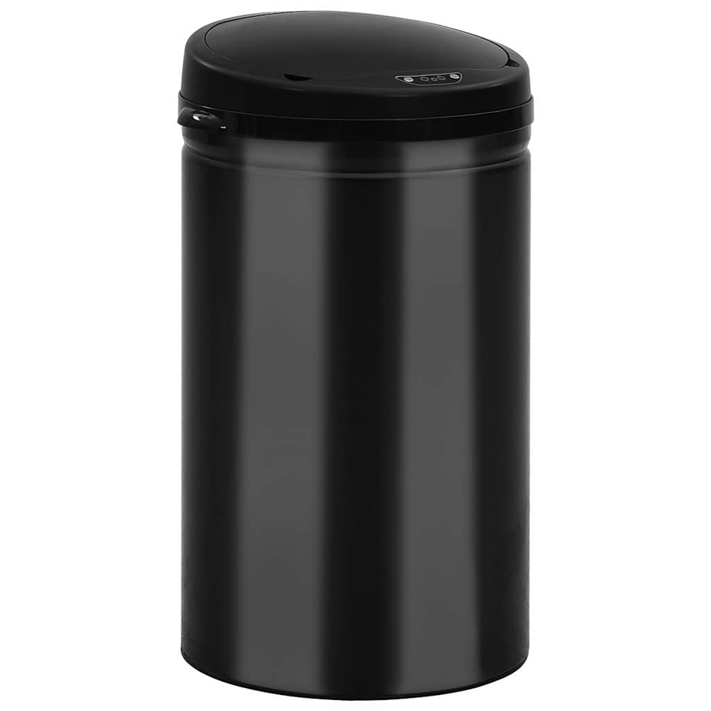 322699 vidaXL Automatic Sensor Dustbin 40 L Carbon Steel Black 2