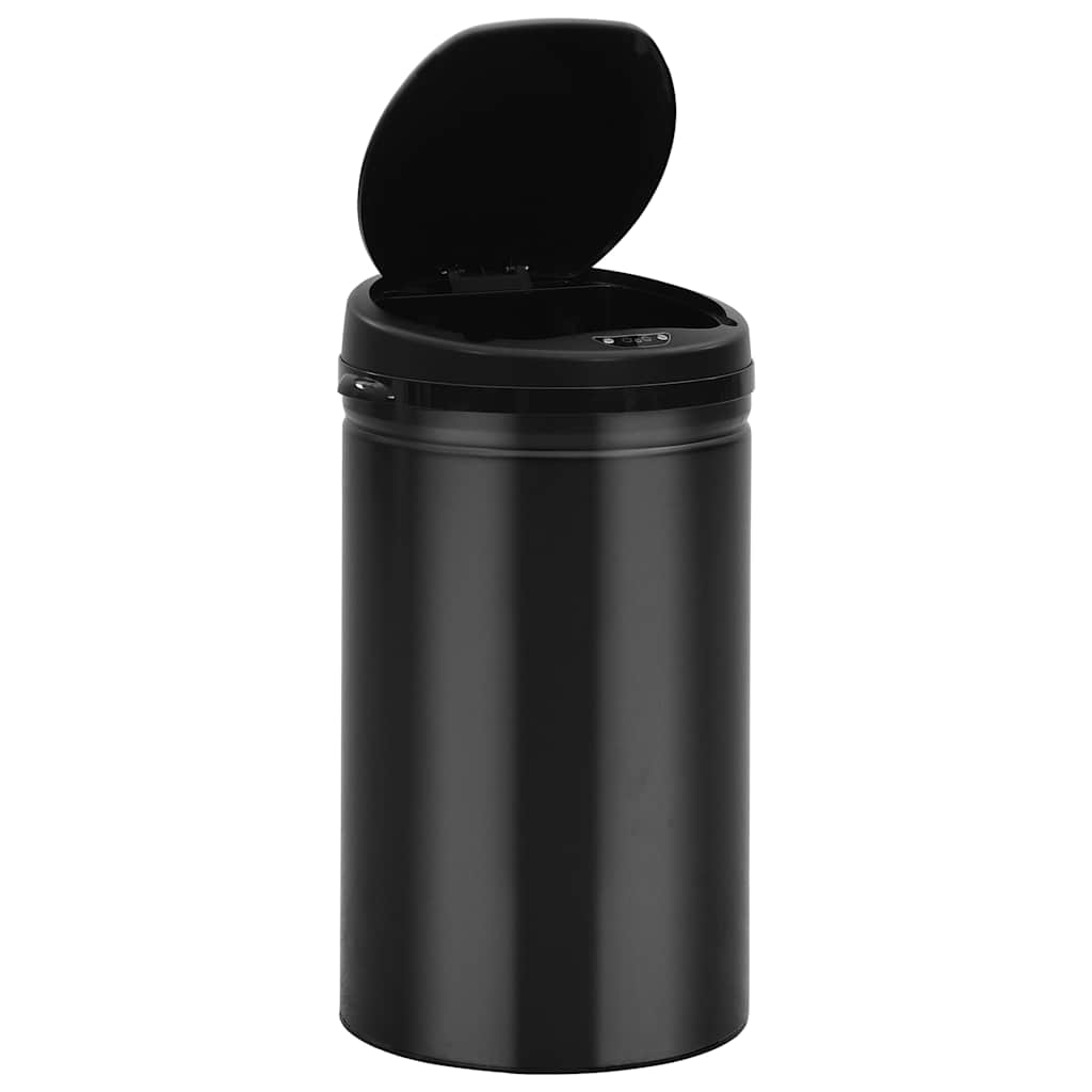 322699 vidaXL Automatic Sensor Dustbin 40 L Carbon Steel Black 3