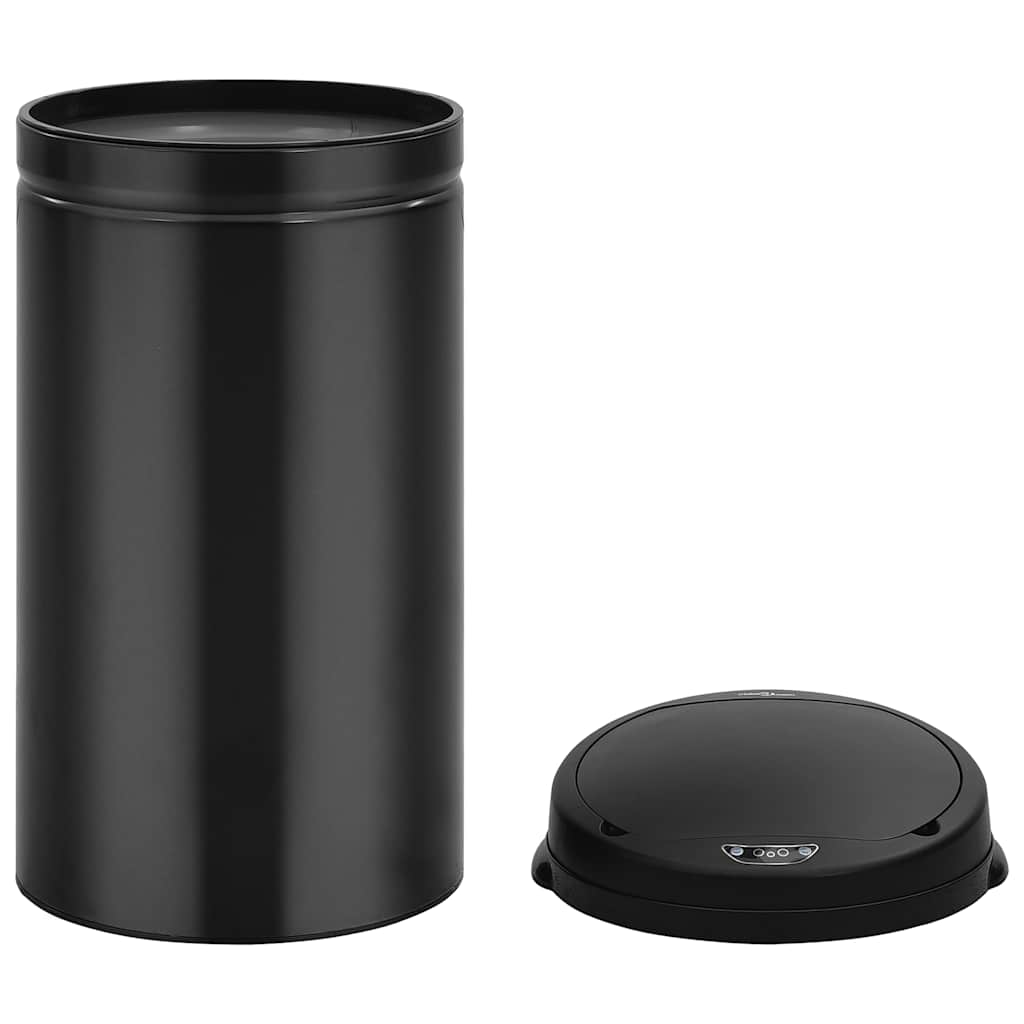 322700 vidaXL Automatic Sensor Dustbin 50 L Carbon Steel Black 4