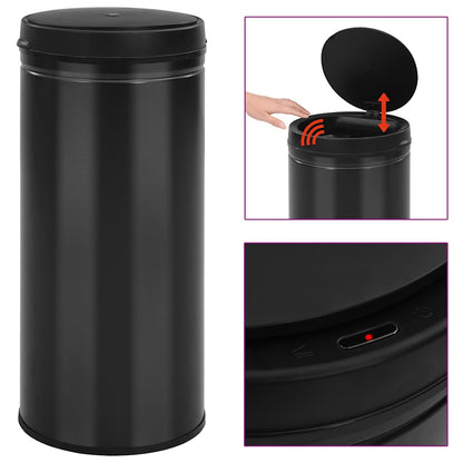 vidaXL Automatic Sensor Dustbin Carbon Steel Black