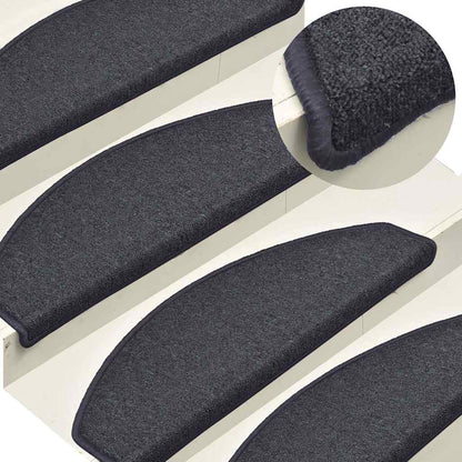 vidaXL Stair mats 15 pcs 65 x 24 x 4 cm Non-Slip Dark Grey and Blue 1