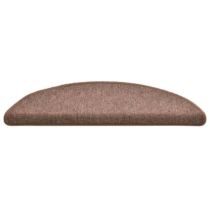 vidaXL Stair mats 15 pcs 56 x 17 x 3 cm Non-Slip Brown 5
