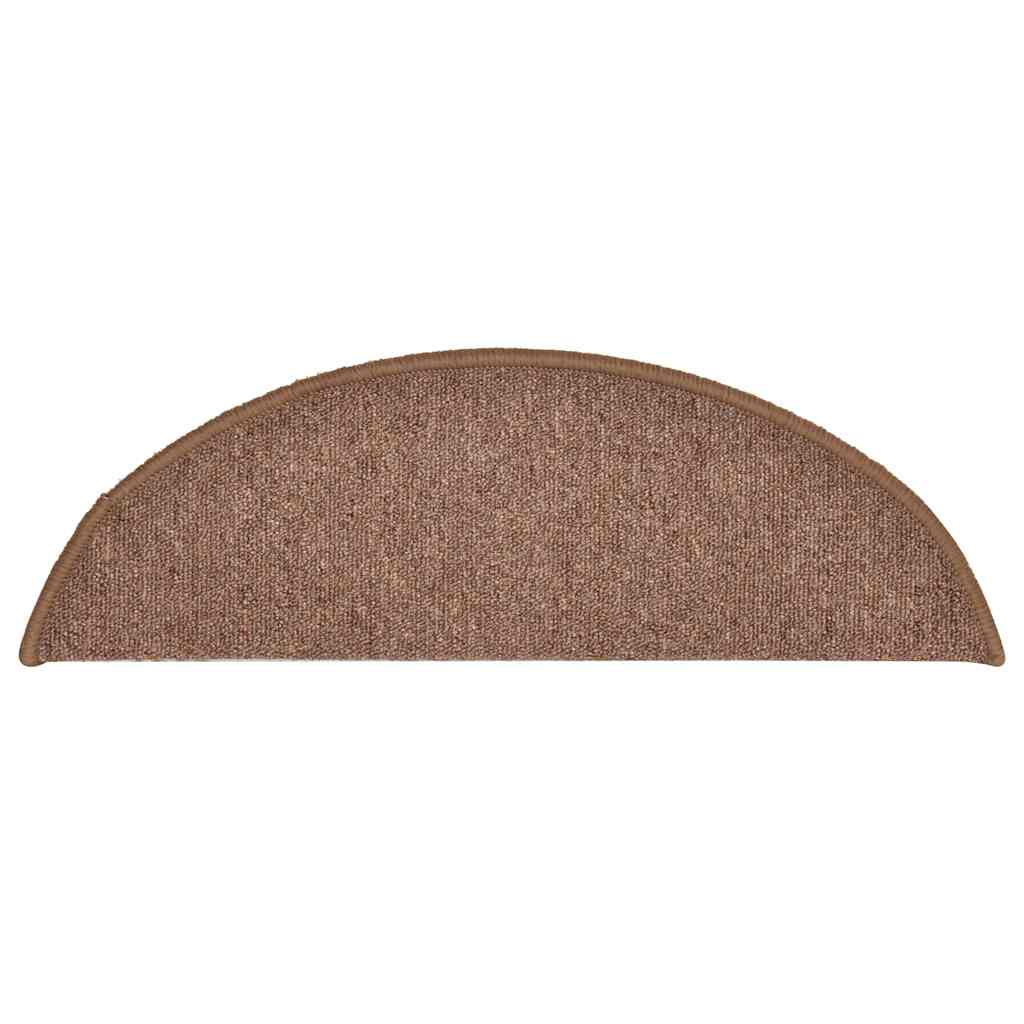 vidaXL Stair mats 15 pcs 56 x 17 x 3 cm Non-Slip Brown 6