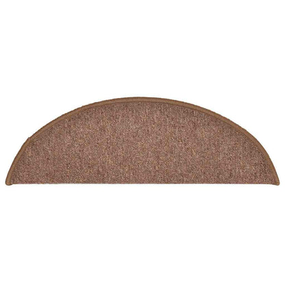 vidaXL Stair mats 15 pcs 56 x 17 x 3 cm Non-Slip Brown 6