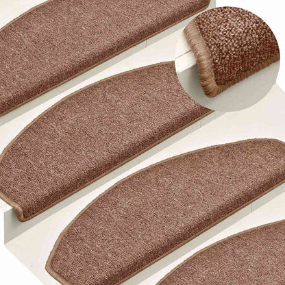 vidaXL Stair mats 15 pcs 65 x 24 x 4 cm Non-Slip Brown 1
