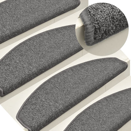 vidaXL Stair mats 15 pcs 65 x 24 x 4 cm Non-Slip Grey and Black 1