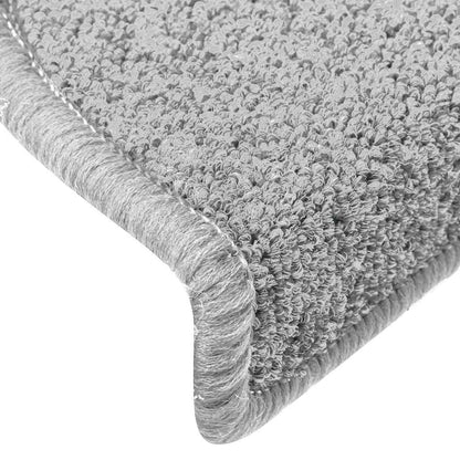 vidaXL Stair mats 15 pcs 65 x 24 x 4 cm Non-Slip White and Grey 6