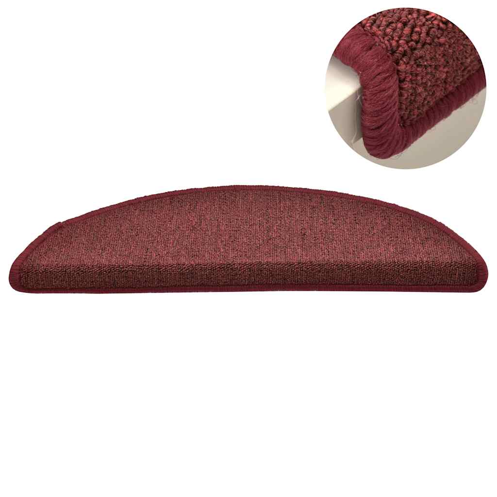 vidaXL Stair mats 15 pcs 56 x 17 x 3 cm Non-Slip Bordeaux Red 4