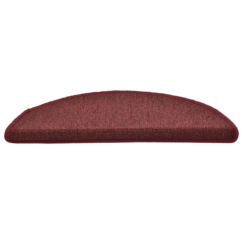 vidaXL Stair mats 15 pcs 56 x 17 x 3 cm Non-Slip Bordeaux Red 5