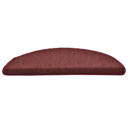 vidaXL Stair mats 15 pcs 56 x 17 x 3 cm Non-Slip Bordeaux Red 5